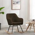 Chaise à bascule JM - Fauteuil à bascule salon - Style Moderne - Marron Tissu 60x71x79cm|5870-0