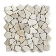 Carrelage de mosaïque-Plaque mosaïque mur et sol en marbre naturel coloris blanc - 30 x 30 cm-0