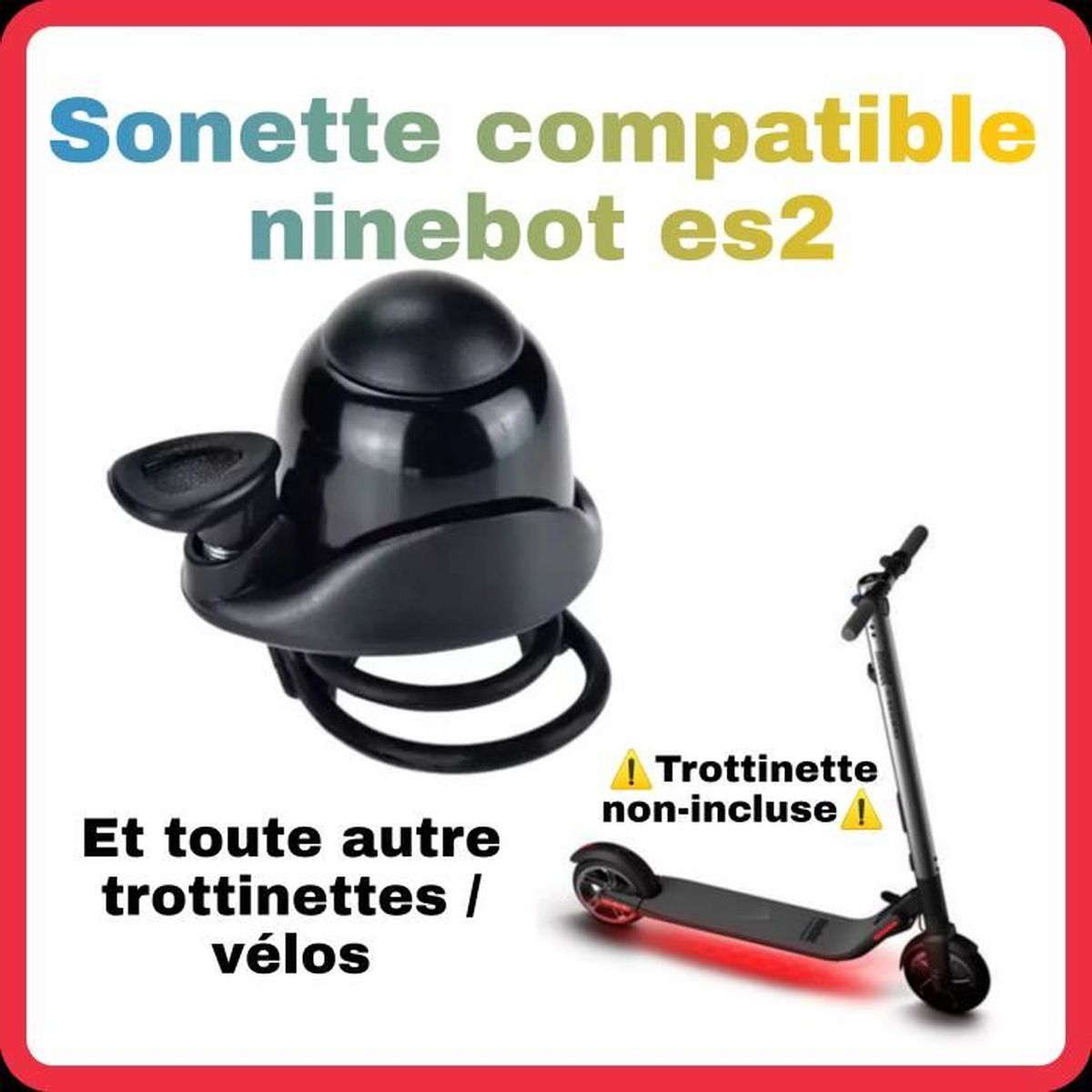 Sonnette Fututech Pour Segway Ninebot ES1-5 E22 E25 - Anneau Caoutchouc