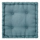 ATMOSPHERA Coussin de sol en coton - 40 x 40 x 8 cm - Bleu canard