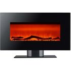 Cheminée Électrique Murale Encastrable 1600W Kekai Minesota 84x26x53 cm Noir avec Simulation de Feu Télécommande pour Intérieur