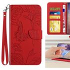 BOONGET Étui iPhone 7 - iPhone 8 4.7 Housse motif papillon PU Cuir Portefeuille Étui à rabat avec Support Antichoc Protection - Rouge