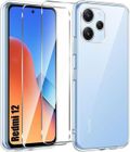 MASSILIA TECH Coque - XIAOMI - REDMI 12 - Silicone transparent - 2 vitres en verre trempé - Ultraslim