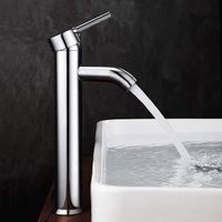 1 pièce pour lavabo ou vasque de salle de bain, robinet de lavabo réglable chaud et froid, chrome 295 × 145 × 30 mm - argent