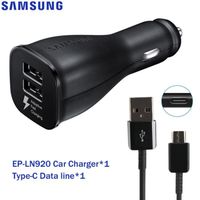 Chargeurs,Voiture de voyage adaptative originale charge rapide 15W pour Samsung Galaxy S8 S20 Ultra S9 - Type EP-LN920 and Type-C