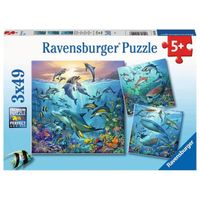 Puzzles Animaux de l'Océan - Ravensburger - 3 x 49 pièces - Pour Enfants dès 5 ans