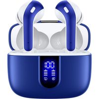 TAGRY Écouteurs Sans Fil Bluetooth 5.1 Oreillette Étanche IPX7 Sportif Stéréo 40H d'Autonomie Micro Intégré Bleu Foncé