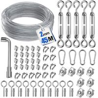 20 Serre-câbles En Acier Inox Avec écrous - Pour Auvents, Cordes à Linge, Rideaux - Diamètre Câble 1-2 Mm