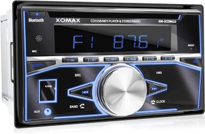 AUTORADIO XM-2CDB622 Autoradio avec Lecteur de CD I Bluetooth I USB, SD, AUX I 7 Couleurs d'éclairage (Bleu, Rouge, Jaune, Lilas, Rose, Vert,