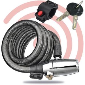 ANTIVOL Antivol Câble Avec Alarme 110 Db - 120 Cm - Beeper - AN-CAT120 - Trottinette - Mixte - Noir