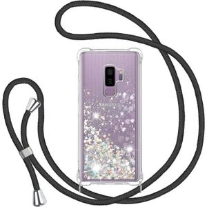 Bigcousin Coque Compatible avec Samsung Galaxy S9 Plus,Coque avec Cordon,Étui de Protection en Silicone avec Collier Case Portable Cover,Multicolore 
