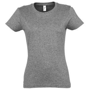 T-SHIRT T-shirt manches courtes - Femme - 11502 - gris chiné