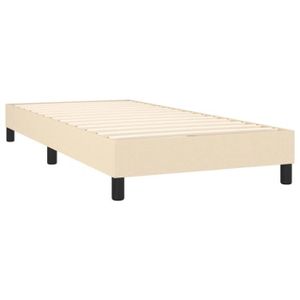 SOMMIER Sommier à ressorts de lit - VGEBY - Crème - 90x190 cm - Cadre de lit à sommier tapissier