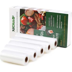 Diboniur Sac Sous Vide Alimentaire, 2 Rouleaux 28|20 x 500cm Rouleau Sous  Vide Alimentaire, Sac de Congelation Sous Vide pour la Conservation des