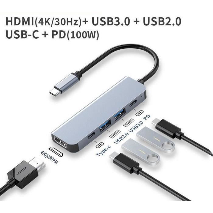 TD® concentrateur USB c 3.0 bureau avec 3 ports USB 1 port