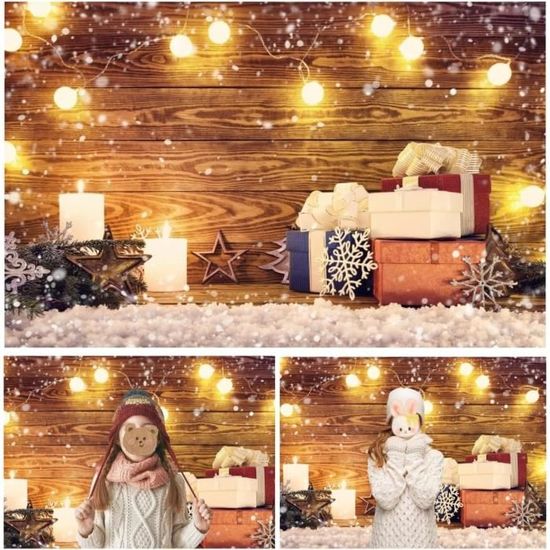 Fond Photo Vinyle 3x2.5m Paysage D'hiver Flocons De Neige - Fond Studio Photobooth Pour Noël, Fêtes, Photos Professionnelles