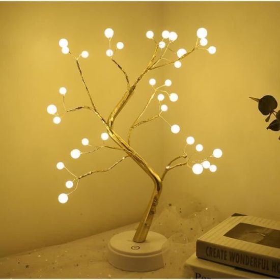 RS25096-Arbre Lumineux LED Lampe de Arbre 36 Lumières d'arbre LED Lumière Décoration Intérieure, Bureau, Chevet, Blanc Chaud