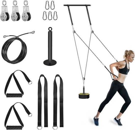 Poulie De Musculation 90 Mm – Capacité 300 Kg, Pour Home Gym, Fitness DIY, Crochet Inclus
