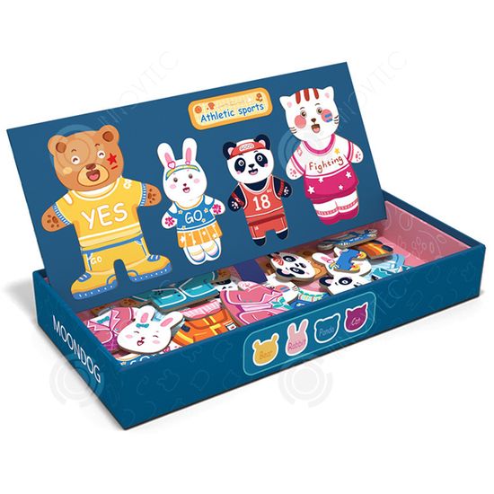 Puzzle Magnétique Habillage Visage - Jeu éducatif Double Face Pour Enfants, Portable, 32x25 Cm, En ABS