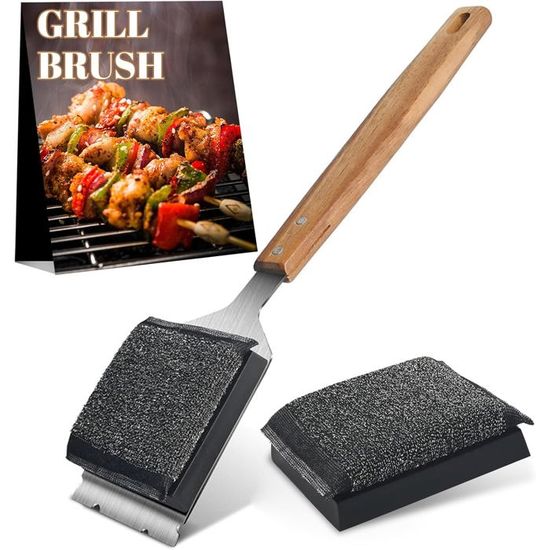 Pour Barbecue Charbon Gaz électrique Brosse Grattoir Nettoyage Barbecue 3 Rang Es De Poils Acier 778174