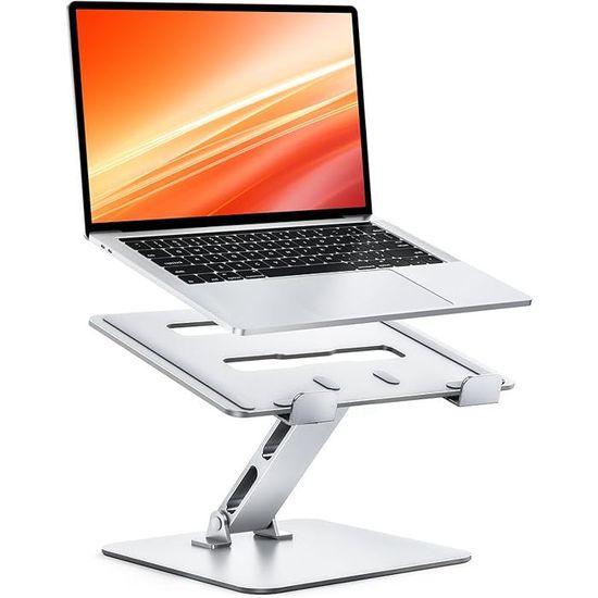 Support Ordinateur Portable Pliable Réglable Ventilé - Rehausseur Laptop Ergonomique Double X Stable Pour Bureau