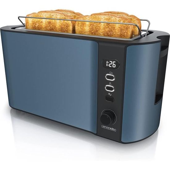 Grille-pain Acier Inox écran Tactile Grille-pain Arendo 4 Tranches - Acier Inoxydable Écran Tactile 7 Niveaux Brunissage Grille-pain Acier Inoxydable