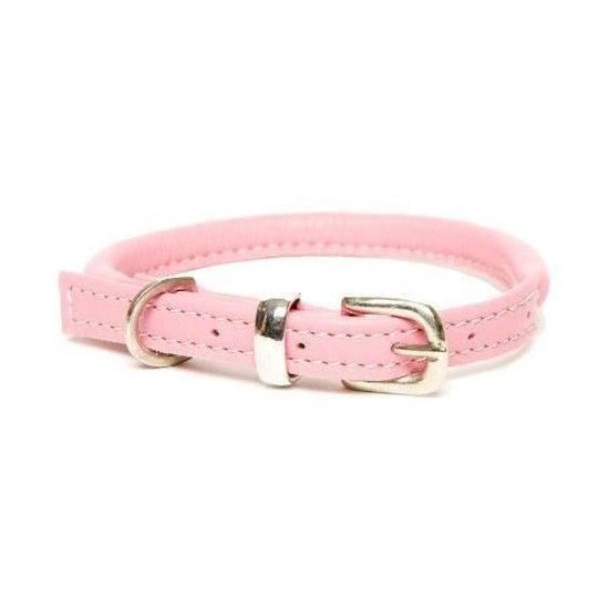 Dog u0026 Horses Collier en cuir roul� pour chien Rose - Cdiscount 