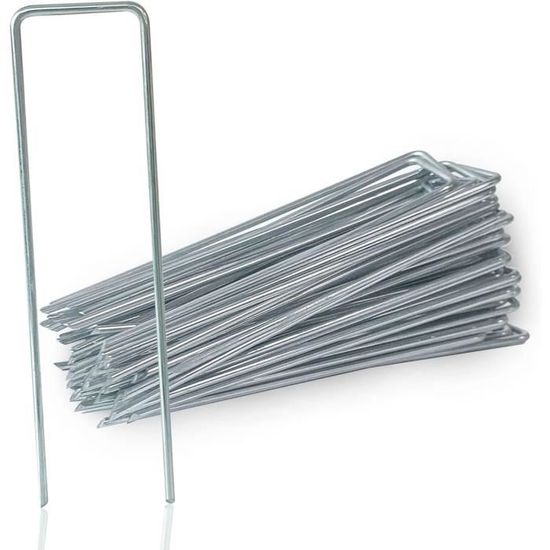 RZMZBY 100 Piquets De Jardin En Acier Galvanisé - Fixation Solide Pour Bâches, Filets Et Tentes H200mm