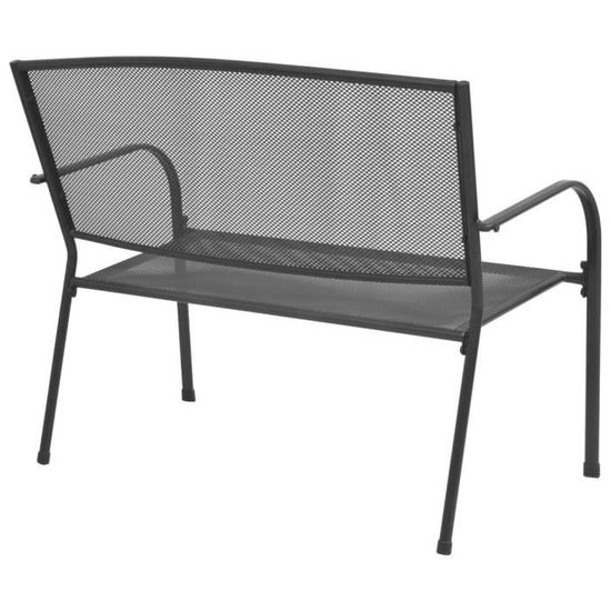 Banc de jardin 108 cm Acier et maille AnthraciteMEE  Cdiscount Jardin