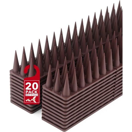 Lot De 20 Pics Anti-pigeons En Plastique (5,7m Total) - Pour Rebords, Balcons, Toits, Répulsif Pour Oiseaux Et Chats