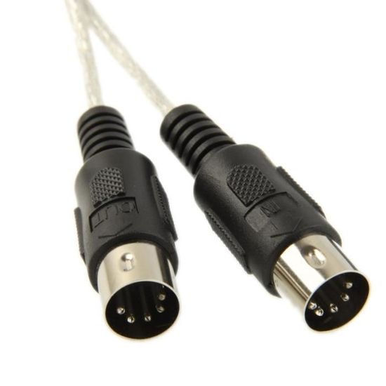 Câble USB Vers MIDI OTraki 2m | Connexion Piano/Clavier à PC | Plug & Play | 5 Broches DIN