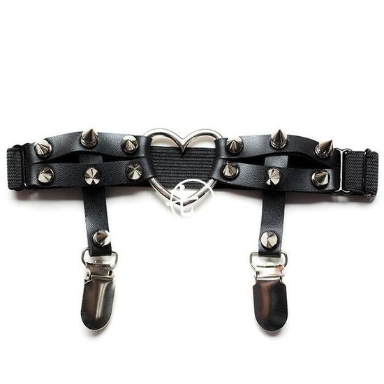 Harnais De Jambe Réglable – Style Punk – élastique Avec Motifs – Pour Fêtes, Cosplay, Déguisement – 2 Jarretières