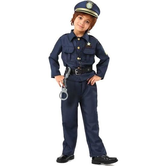 Déguisement Policier Enfant 14Pièces | Costume Complet Avec Accessoires | Pour Halloween & Fêtes | Taille 100-140cm