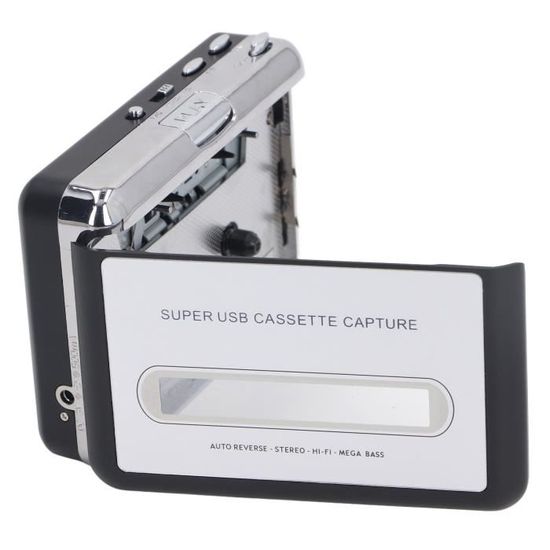 Lecteur De Cassettes Portable Transparent - Convertit Cassettes En MP3 Via USB-C - Fonction Auto-reverse - Prise Casque 3.5mm