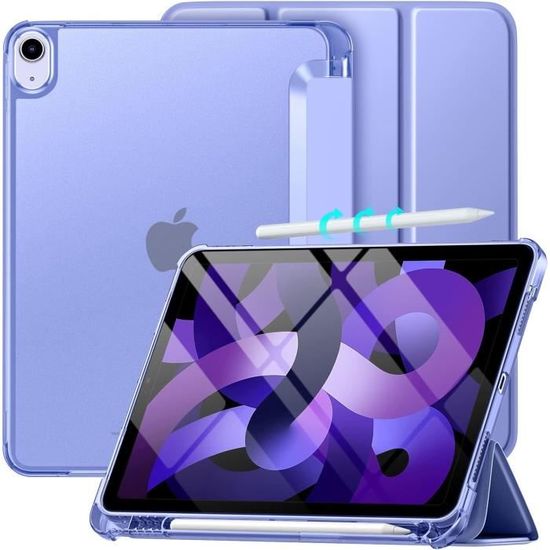 Gerutek Coque IPad Air 5/Air 4/Pro 11'' - Étui Antichoc 2 Couches Avec Support Pivotant Et Dragonne, Noir