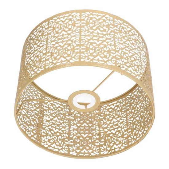 Abat-jour Clipable Noir Et Or Pour Petite Ampoule – Tissu Perforé, Design Creux, Compatible Lampes Murales, Pied, Lustres