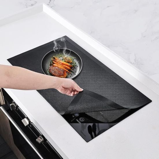 Tapis De Protection Plaque Induction Tapis De Protection Pour Table De Cuisson Induction - Silicone Alimentaire - 62x53cm - Anti-Rayures/Chaleur Tapis Réutilisable Antidérapant