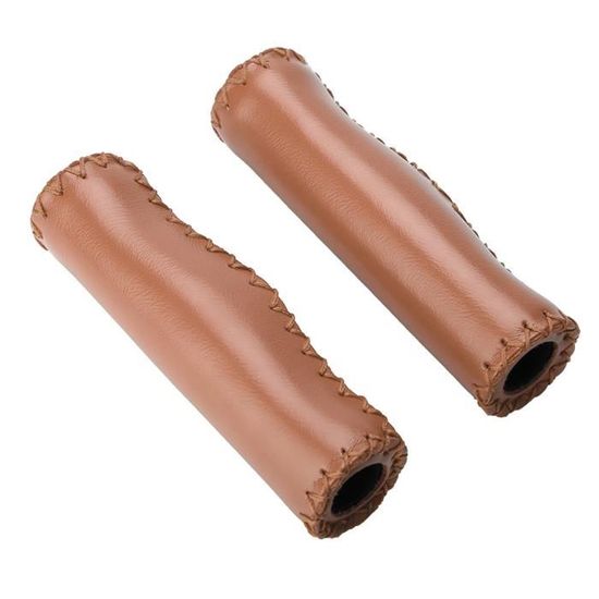 Paire De Poignées Guidon Vélo Marron - Neuves Sous Emballage