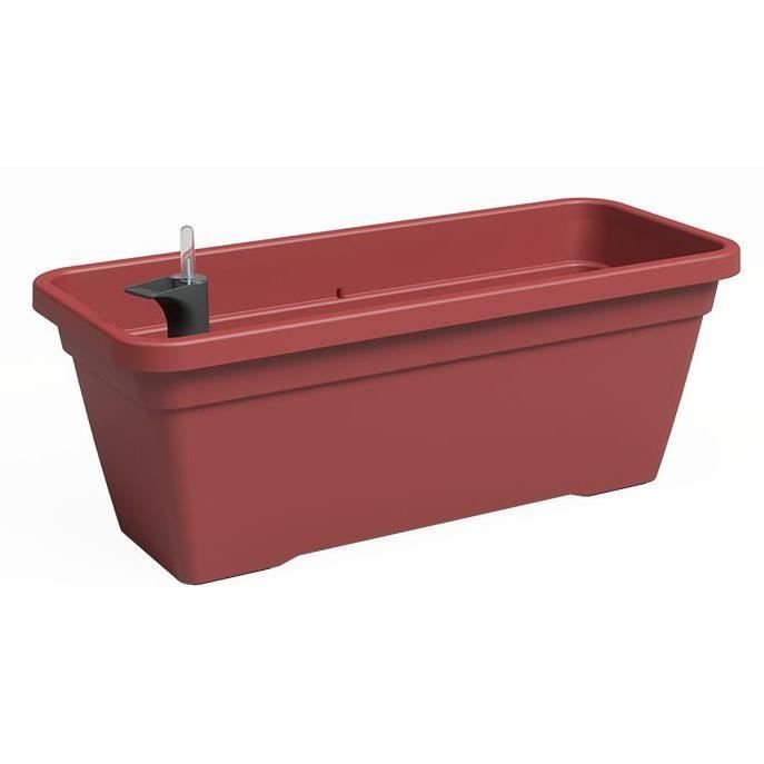 Jardinière - Plastique - Rouge Foncé - Rectangulaire - L77,9 x P24 x H22cm - ARTEVASI