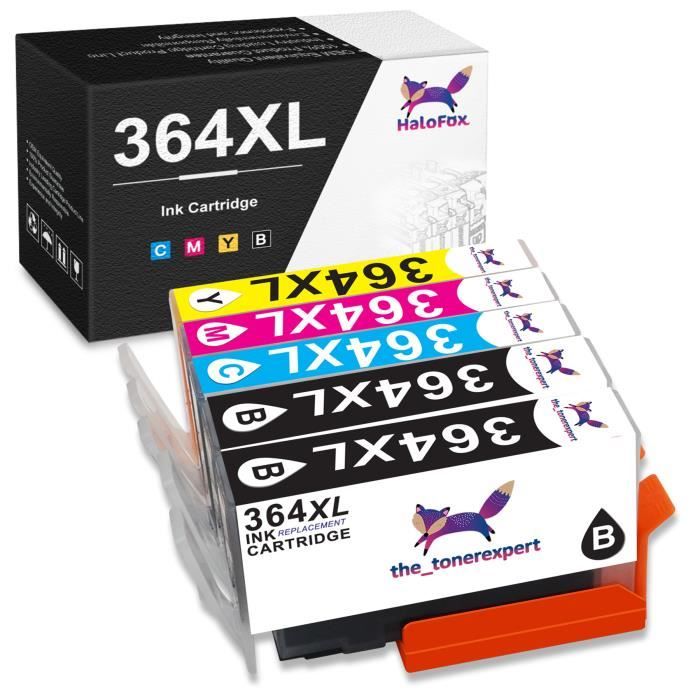Lot De 4 Cartouches D'encre Compatibles HP 364XL - Pour Imprimantes HP Deskjet, Photosmart