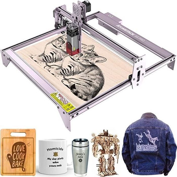 ATOMSTACK A5 Pro+ Graveur laser 40W machine à graver laser avec découpeur laser 5,5W espace de travail 410X400mm