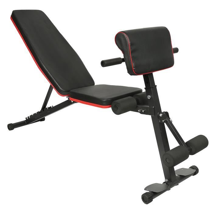 Banc de Musculation Pliable Réglable pour Entraînement, Banc Haltérophilie Multifonctionnel Incliné de Fitness Abdominaux Bras Doss