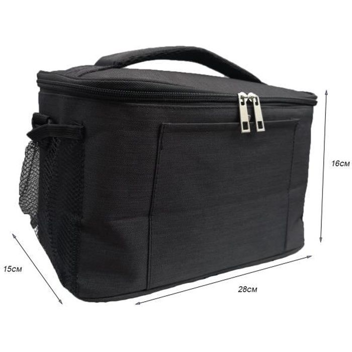 Sac isotherme repas 7.5L-Noir