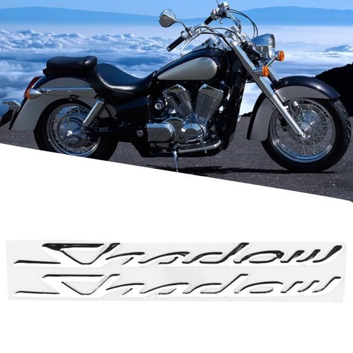 2Pcs Autocollant Universel de Réservoir de Gaz Autocollants Stéréo 3D pour Honda Shadu Shadow 125-400-750(Argent )-CY