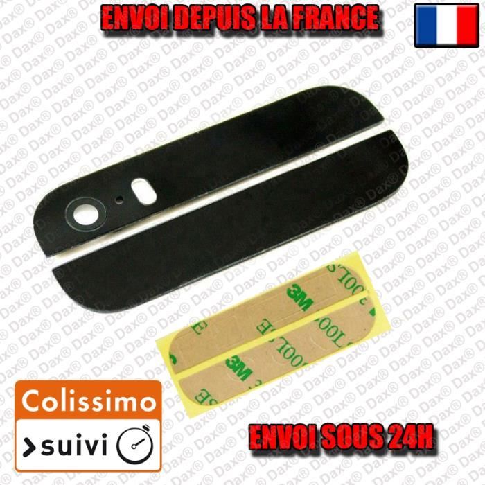 NOIR haut et bas de la vitre arrière de l'iPhone 5S avec les autocollants