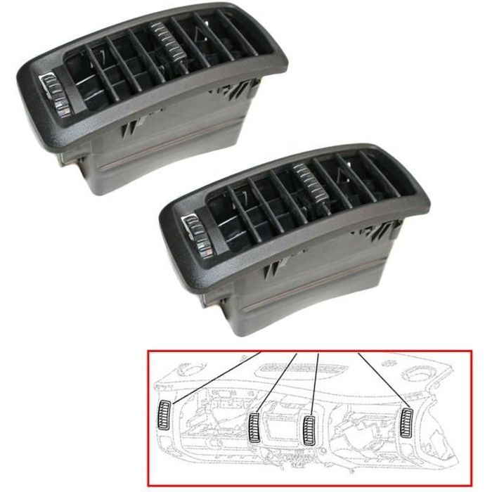 2 Grilles de Ventilation Bouche d'air Aeration Avant Gauche Droite Milieu prévu pour Trafic II Vivaro A Primastar