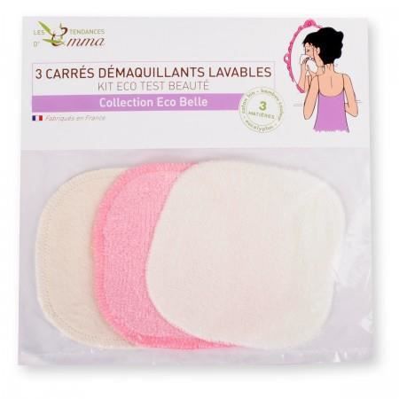 Kit test carrés démaquillants biface X 3