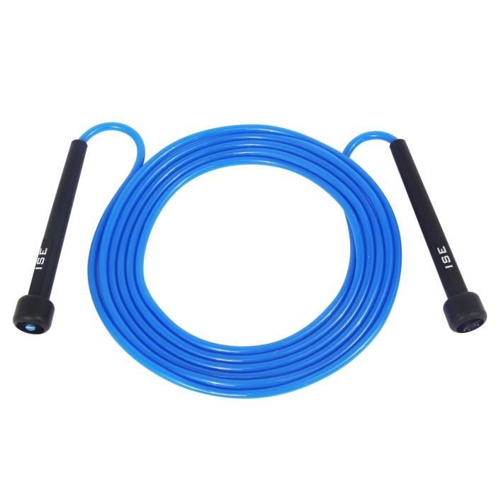 ISE Corde à Sauter Facilement réglable 3 m câble-La Poignée Souple et Câble Ajustable,Rope Skipping pour Entrainement Fitness JP1001