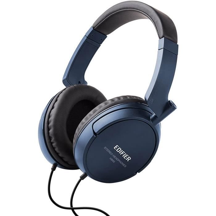 Edifier H840 Casque à Ecouteurs Hi-FI Isolation PhoniqueAudiophile sur-Oreille sans Micro - Bleu