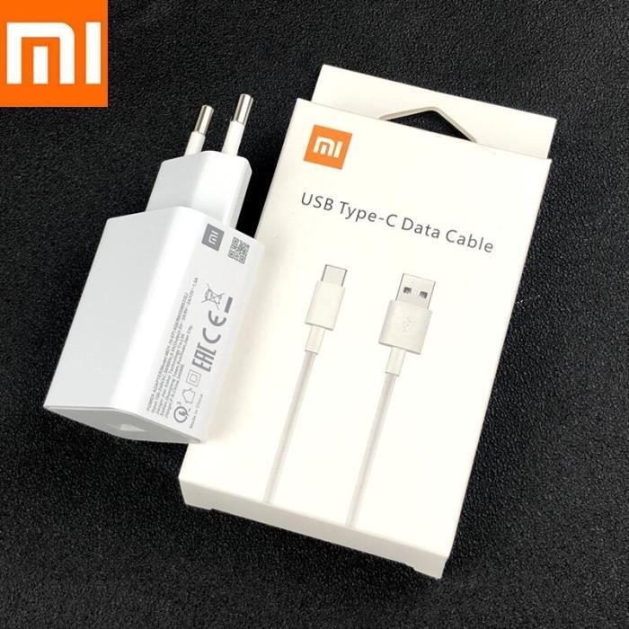 Chargeurs,Xiaomi Mi 9 chargeur rapide Original 18W QC 3.0 adaptateur de Charge Usb C câble pour Mi 9 - Type WHITE-NEW Charger set